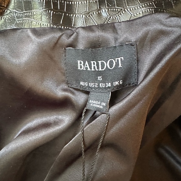 Bardot Croc Biker Jacket XS New - Picture 8 of 11